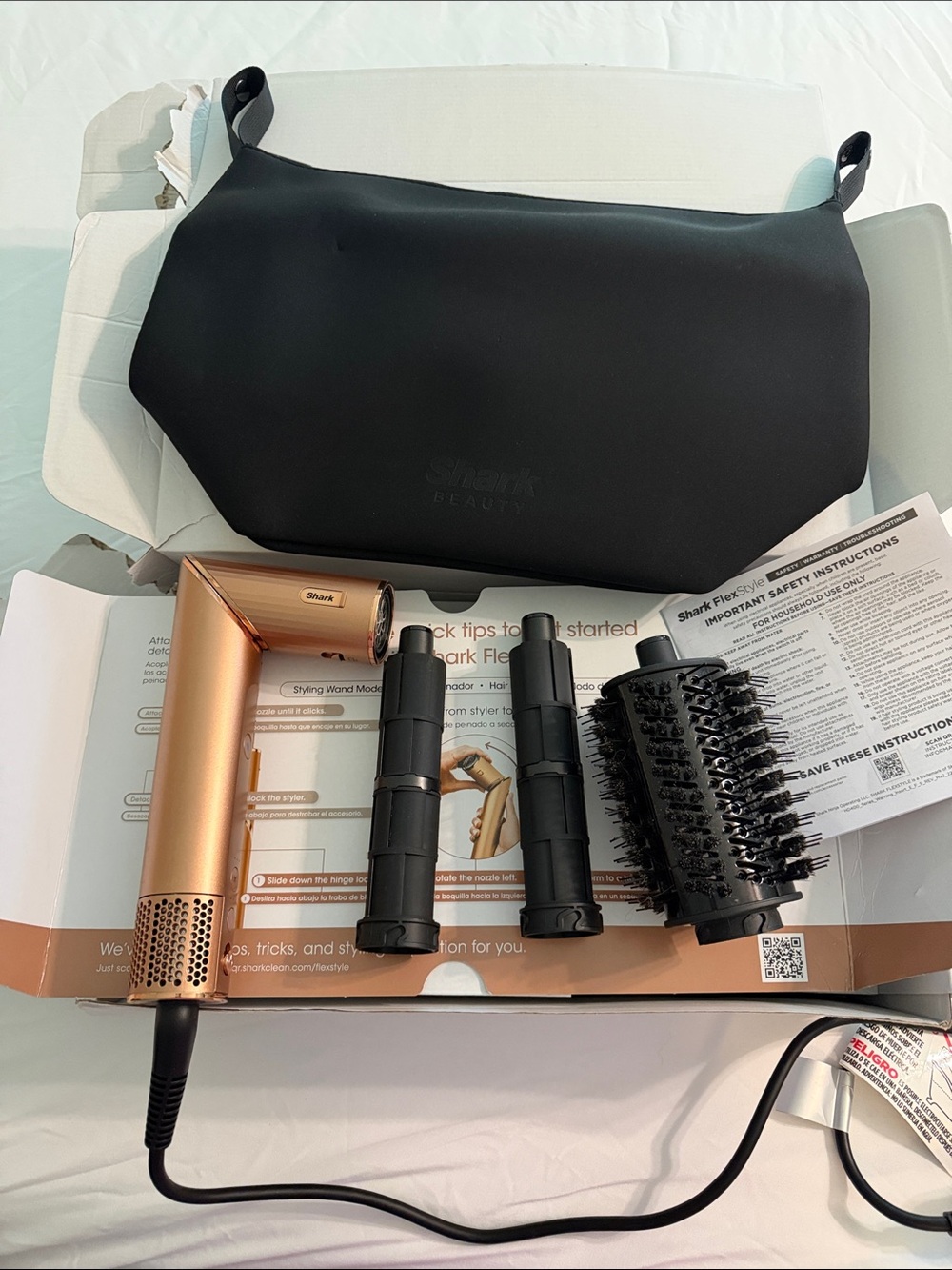 Shark flex style Gold Hair Styler Set with Carry Case